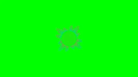 Abstract circular radial pattern with colorful spikes on a green background Stock Footage 341824281