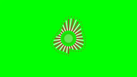 Abstract circular radial pattern graphic on a vibrant green background Stock Footage 340266753