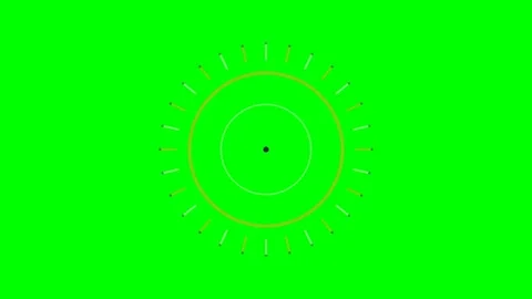 Abstract circular radial pattern graphic on a solid green screen background Stock Footage 341839547