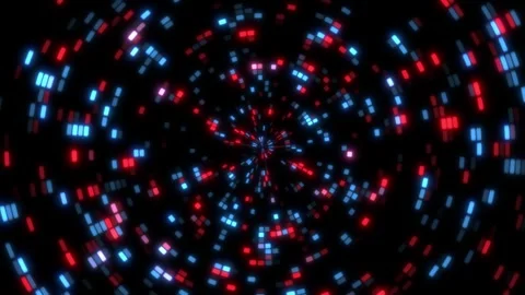 Abstract circular red blue glowing data background Stock Footage 290819632