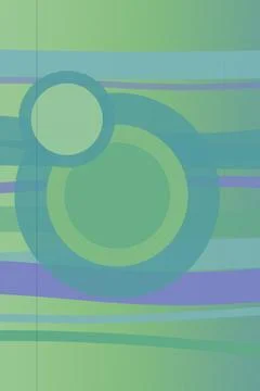 Abstract circular ring graphic in soft pastel colors over horizontal stripe.. Ilustração Stock