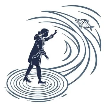 Abstract Circular Ripple Pattern, Modern &amp; Minimalist Stock Illustration