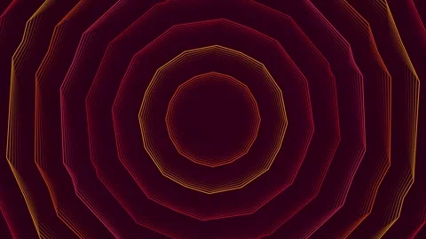 Abstract circular ripple pattern of red and orange concentric octagons Stock Footage 329952379