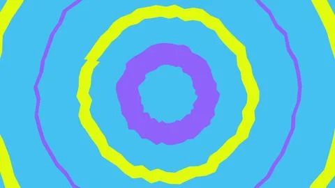Abstract circular ripples pattern in blue yellow and purple Stock Illustration