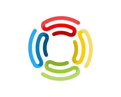 Abstract circular s letter with network connection shape Illustrazione stock