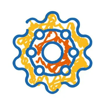 Abstract circular shape with connecting nodes and wavy outline Stock Illustration