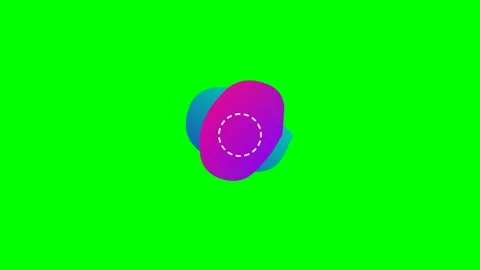 Abstract circular shape with gradient colors on a bright green background Stock Footage 340267584