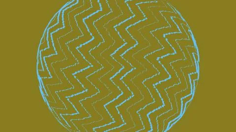 Abstract circular shape with zigzag lines pattern Stock Illustration