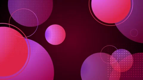 Abstract circular shapes on dark background with gradient dots and rings an.. Stock Footage 337073731