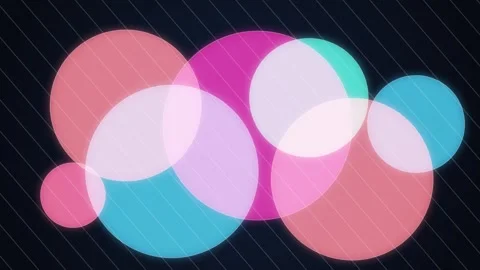 Abstract circular shapes shifting light layers on diagonal line background .. Stock Footage 346489508