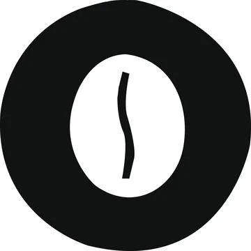Abstract circular silhouette with a single vertical wavy line inside Stock Illustration