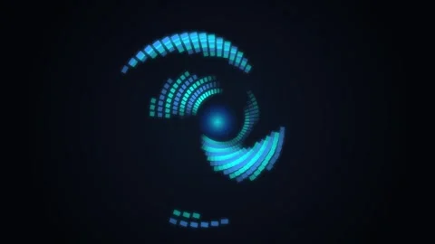 Abstract circular sound wave equalizer graphic visualization with glowing b.. Stock Footage 346845565