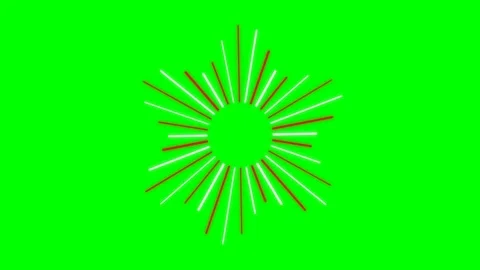 Abstract circular sound wave visualizer with red and white lines on green Stock Footage 340900745