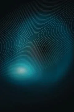 Abstract circular soundwave ripple pattern on deep teal gradient background.. Stock-Illustration