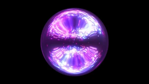 An abstract circular sphere of glittering pink and blue magical glow particle Stock Footage 318968147