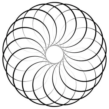 Abstract circular spiral, twirl element isolated on white. Editable vector. 스톡 일러스트