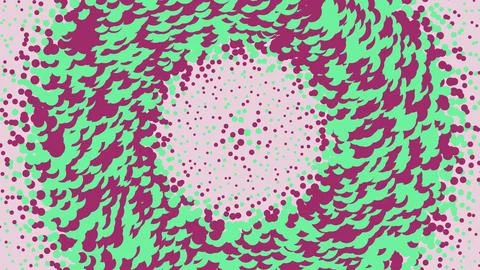 Abstract circular splash pattern with green and red dots Stock Illustration