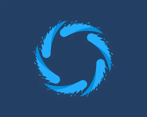Abstract circular splash water with blue color Stock Illustration