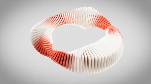 Abstract circular structure forming a dynamic ring with gradient colors Stock Illustration