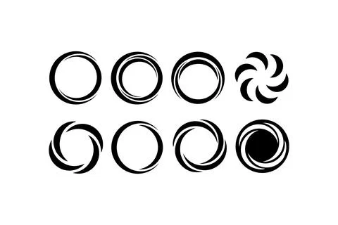 Abstract Circular Swirl Icon Set. Vector icon. Stock Illustration