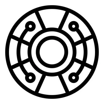 Abstract circular symbol featuring interconnected lines and nodes Stock Illustration