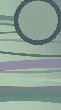An abstract circular target icon sits over soft pastel horizontal stripes, .. Stock Illustration