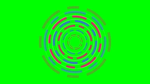 Abstract circular technology loading element with colorful segments on green Stock Footage 340902727