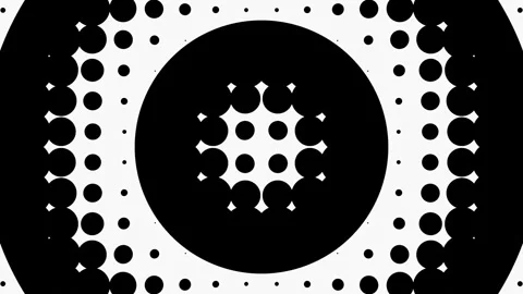 Abstract circular transition or circular waves of small circles. Seamless Video stock 144254797