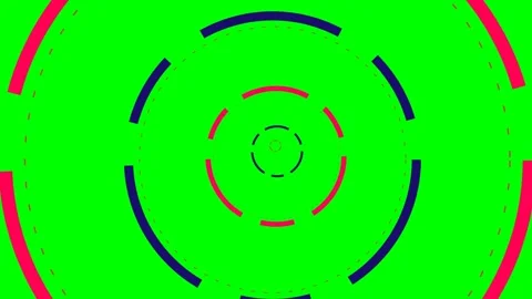 Abstract circular tunnel graphic animation on a bright chroma green backgroun Stock Footage 340901629