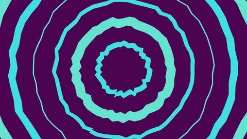 Abstract circular tunnel pattern with purple and teal rings Stock Illustration