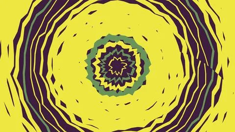 Abstract circular tunnel pattern in yellow and black Stock Illustration
