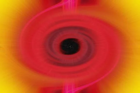 Abstract circular vortex background with vibrant red and yellow light Illustrazione stock