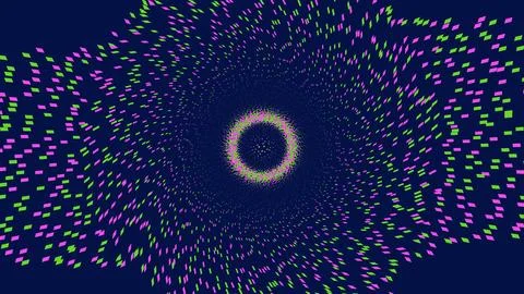 Abstract circular vortex with colorful light particles Illustrazione stock