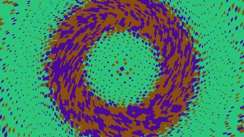 Abstract circular vortex pattern in green and purple colors Illustrazione stock