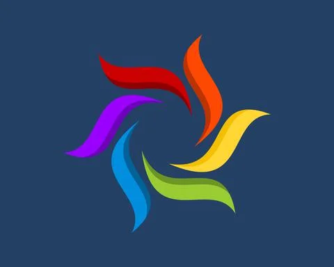 Abstract circular vortex in rainbow colors Illustrazione stock