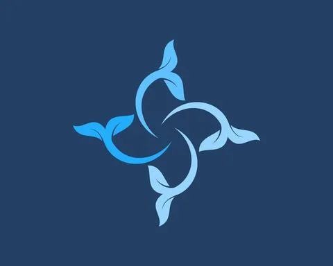 Abstract Circular vortex with whale tail Illustrazione stock