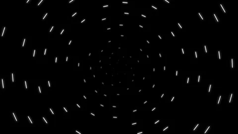 Abstract circular vortex of white light particles on a dark black background Video stock 335117744