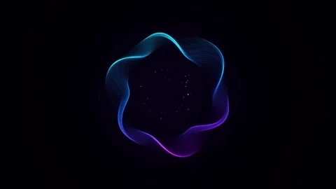 Abstract circular wave pattern glowing in blue and purple colors spinning s.. Stockbeeldmateriaal 344309265