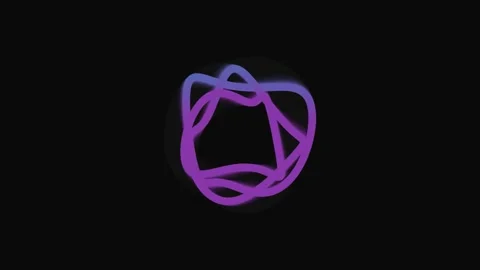 Abstract circular waveform animation with purple glowing energy lines on da.. 스톡 동영상 342784522