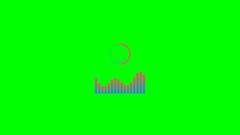 Abstract circular waveform graphic isolated on a bright green background Stock Footage 340263259