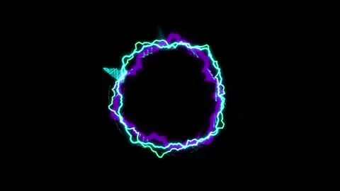 Abstract circular waveform pulsating with vibrant electric neon light effec.. Stock Footage 345897005