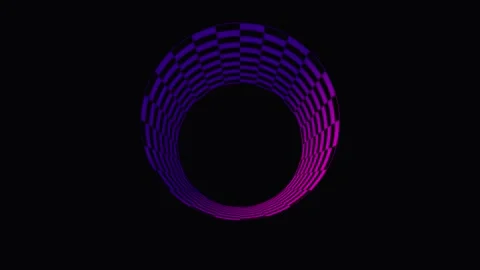 Abstract Circular Waveform Pulsing with Gradient Light in Dark Studio Stock Footage 341656000