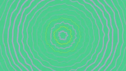 Abstract circular wavy lines pattern in green and purple 스톡 일러스트