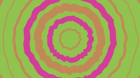 Abstract circular wavy lines pattern in pink and green Stock Illustration