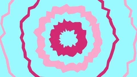 Abstract circular wavy pattern with blue and pink rings Stock Illustration