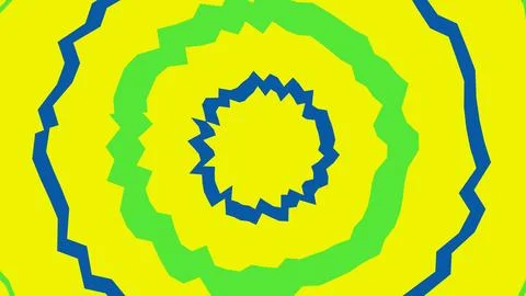 Abstract circular wavy pattern with yellow green and blue Stockillustratie