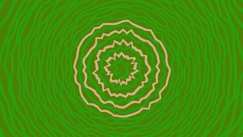 Abstract circular wavy ring shape on green background Stock Illustration
