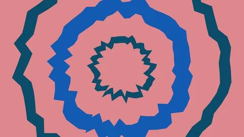 Abstract circular wavy shapes in pink and blue colors Stock Illustration