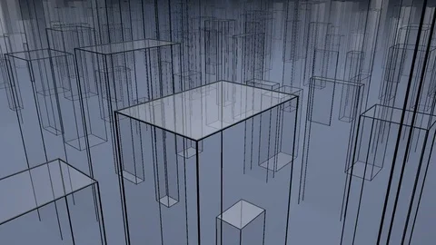 Abstract City Background in Blue Stock Footage 76697923