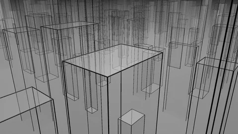 Abstract City Background in Gray Stock Footage 76696625